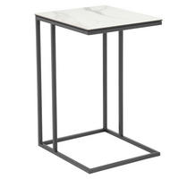 BEISTELLTISCH 43/38/62 cm Schwarz, Weiß rechteckig  - Schwarz/Weiß, Trend, Glas/Keramik (43/38/62cm) - Novel