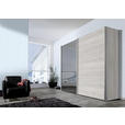 SCHWEBETÜRENSCHRANK 250/216/68 cm 2-türig Eichefarben  - Eichefarben/Alufarben, Design, Glas/Holzwerkstoff (250/216/68cm) - Hom`in