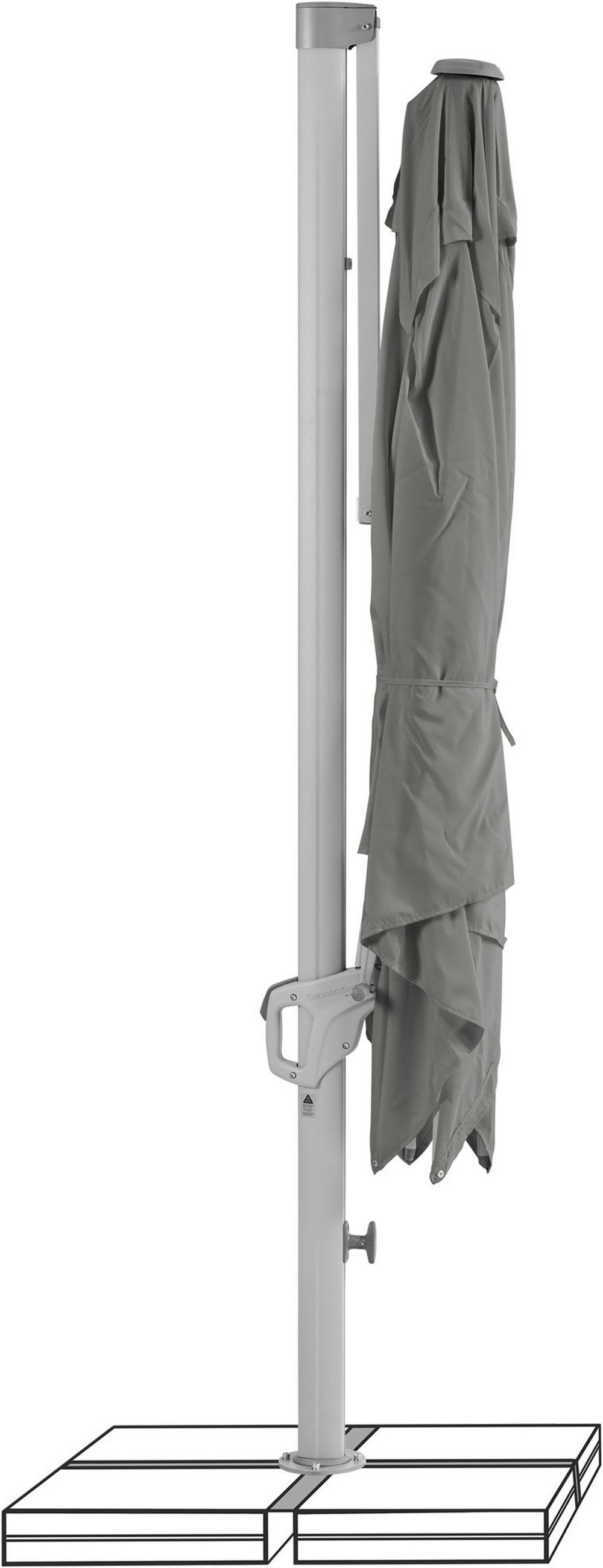 AMPELSCHIRM 250 cm  - Silberfarben/Grau, KONVENTIONELL, Textil/Metall (250/250cm) - Suncomfort by Glatz