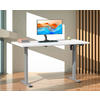 SCHREIBTISCH höhenverstellbar  - Silberfarben/Weiß, Design, Holzwerkstoff/Metall (140/50/71cm) - MID.YOU