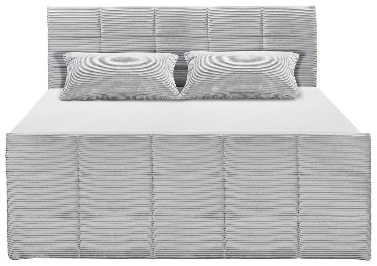 BOXSPRINGBETT 180/200 cm  in Hellgrau  - Hellgrau/Schwarz, MODERN, Holzwerkstoff/Kunststoff (180/200cm) - MID.YOU