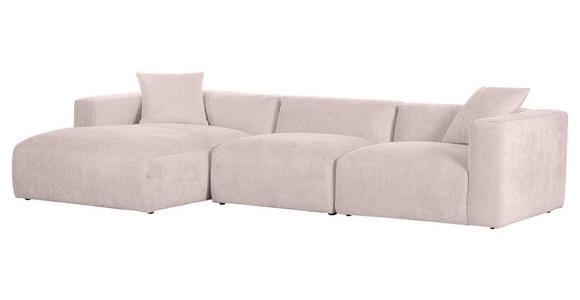 ECKSOFA  in Chenille Rosa  178/323 cm  - Schwarz/Rosa, MODERN, Kunststoff/Textil (178/323cm) - Carryhome