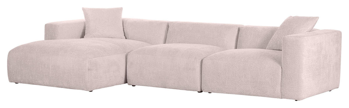 ECKSOFA Rosa Chenille  - Creme/Schwarz, MODERN, Kunststoff/Textil (178/323cm) - Carryhome