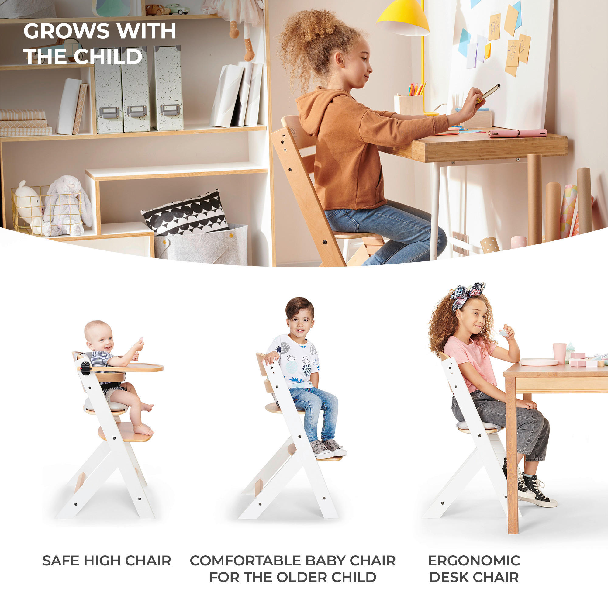 HOCHSTUHL Enock Grau Grey  - Grau, Basics, Holz (49/73/49cm) - kinderkraft