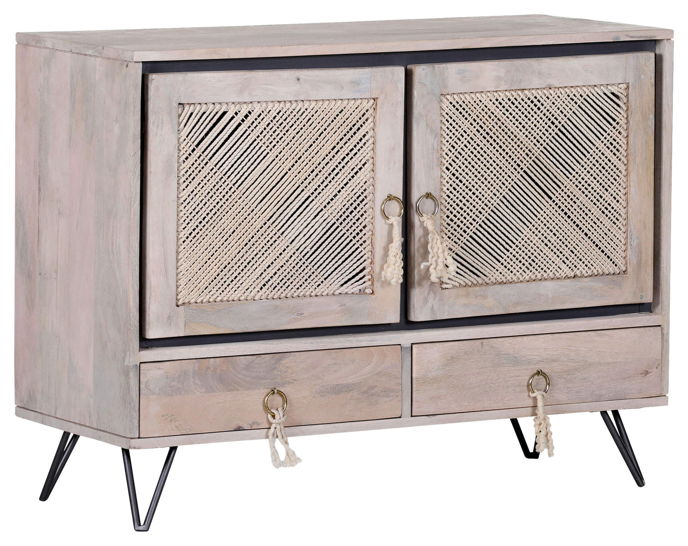 KOMMODE Amalfi, 100/75/35 cm, 2 Schublade(n)  - Anthrazit/Naturfarben, Design, Holz/Holzwerkstoff (100/75/35cm)