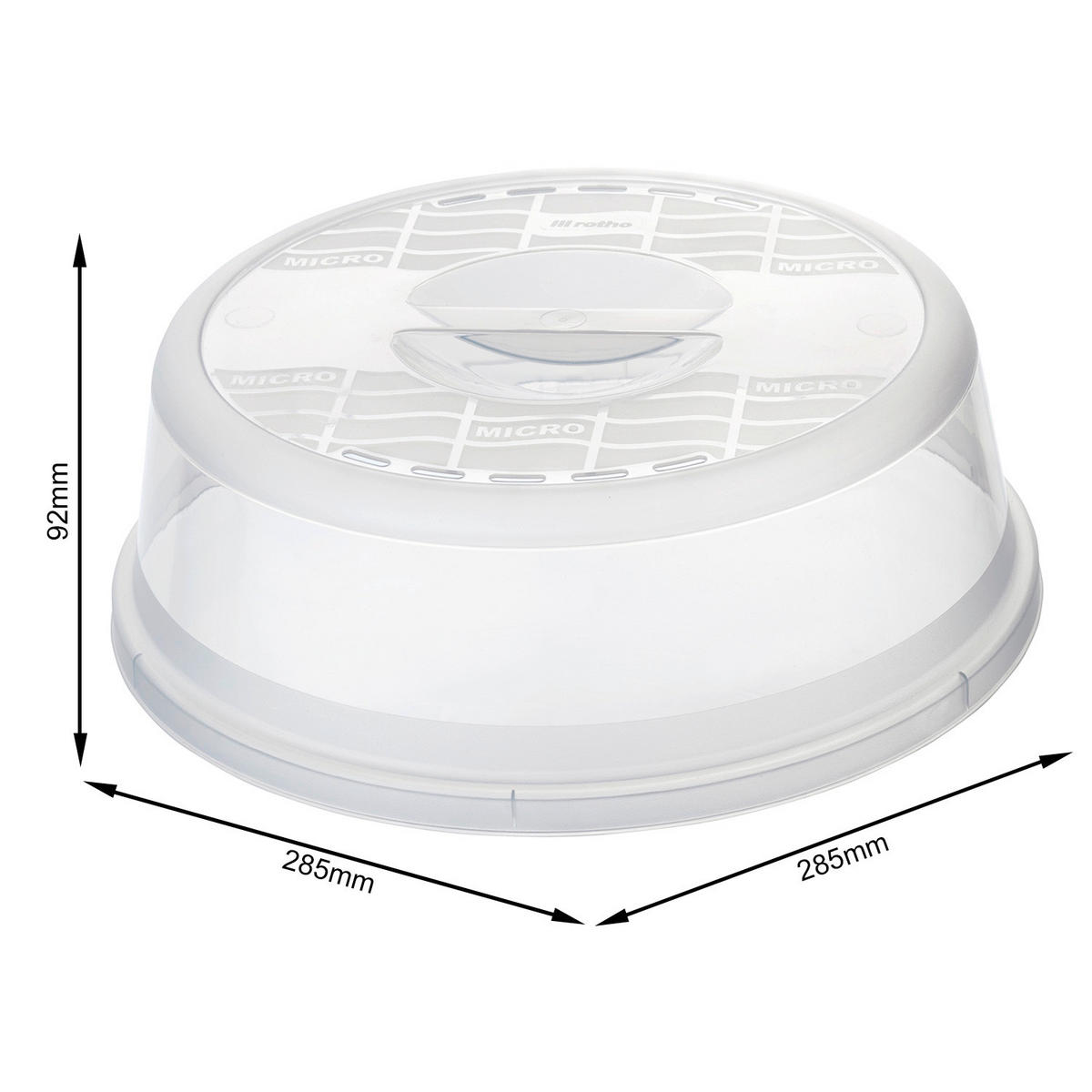 MIKROWELLENDECKEL BASIC  - Transparent, Basics, Kunststoff (30.4/28.5/9.2cm) - Rotho