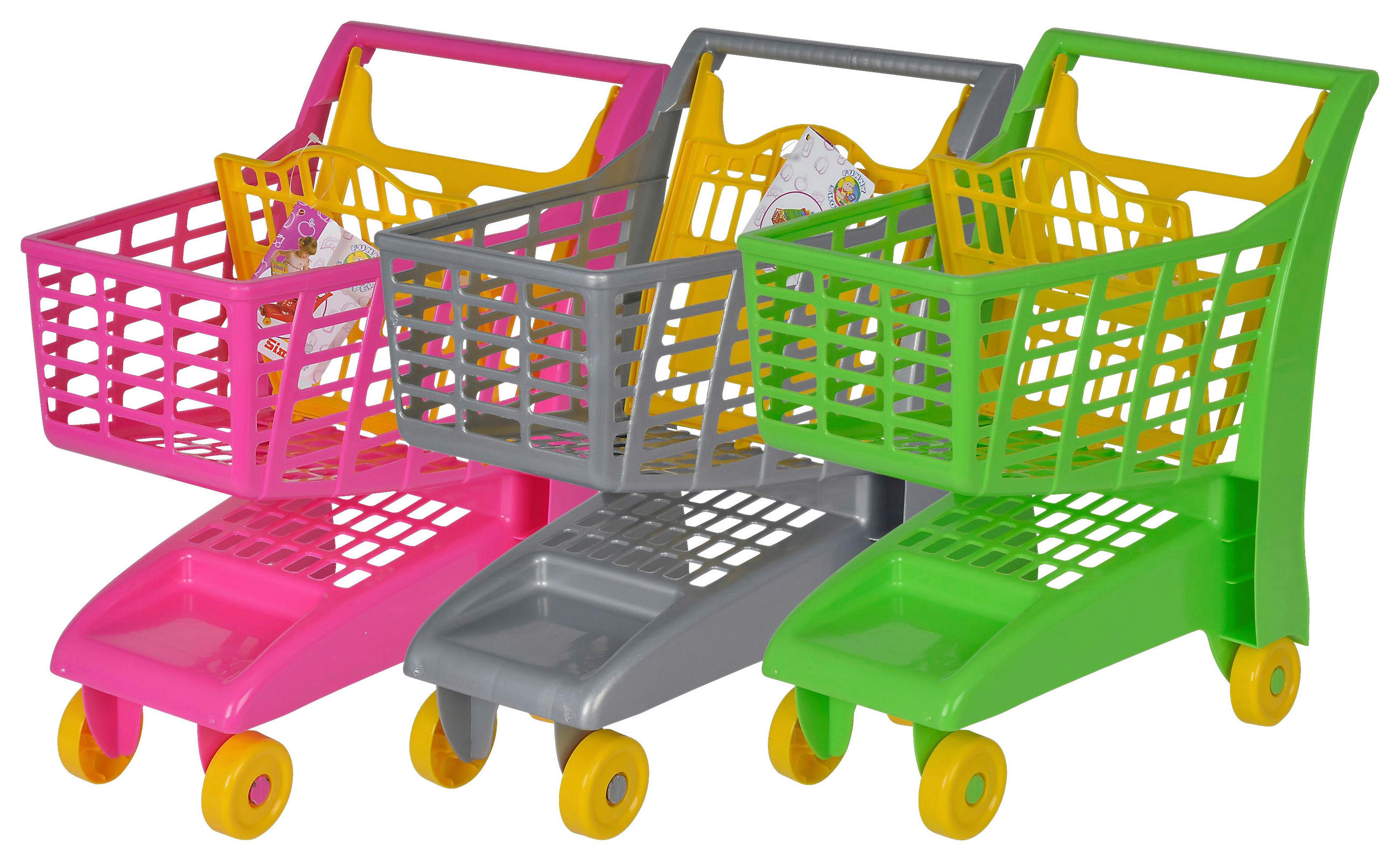 KUNDVAGN FÖR BARN - pink/grön, Basics, plast (42/28/47cm) - Simba