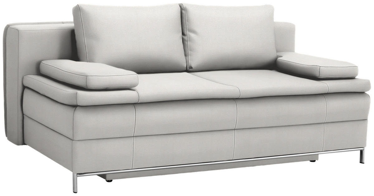ZOFA BOXSPRING,  bela tekstil  - barve kroma/bela, Design, kovina/tekstil (200/93/107cm) - Novel