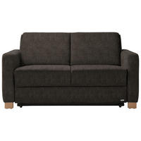 SCHLAFSOFA in textile marron foncé  - marron foncé/couleur écru, Konventionell, textile/bois (160/86/92cm) - Sedda