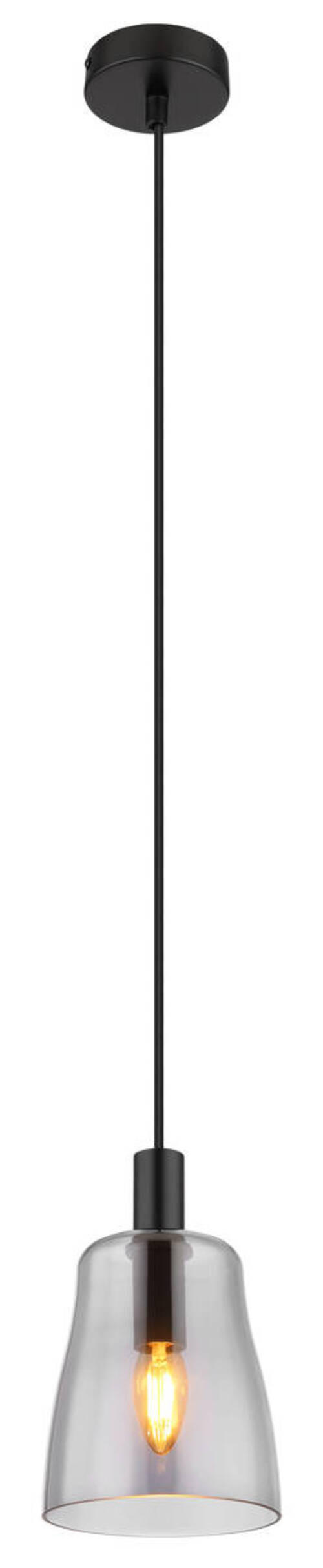 HÄNGLAMPA 14,5/120 cm  - svart, Design, metall/glas (14,5/120cm) - Globo