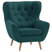 SESSEL in Mikrofaser Grün  - Eichefarben/Grün, Design, Holz/Textil (87/101/95cm) - Stylife