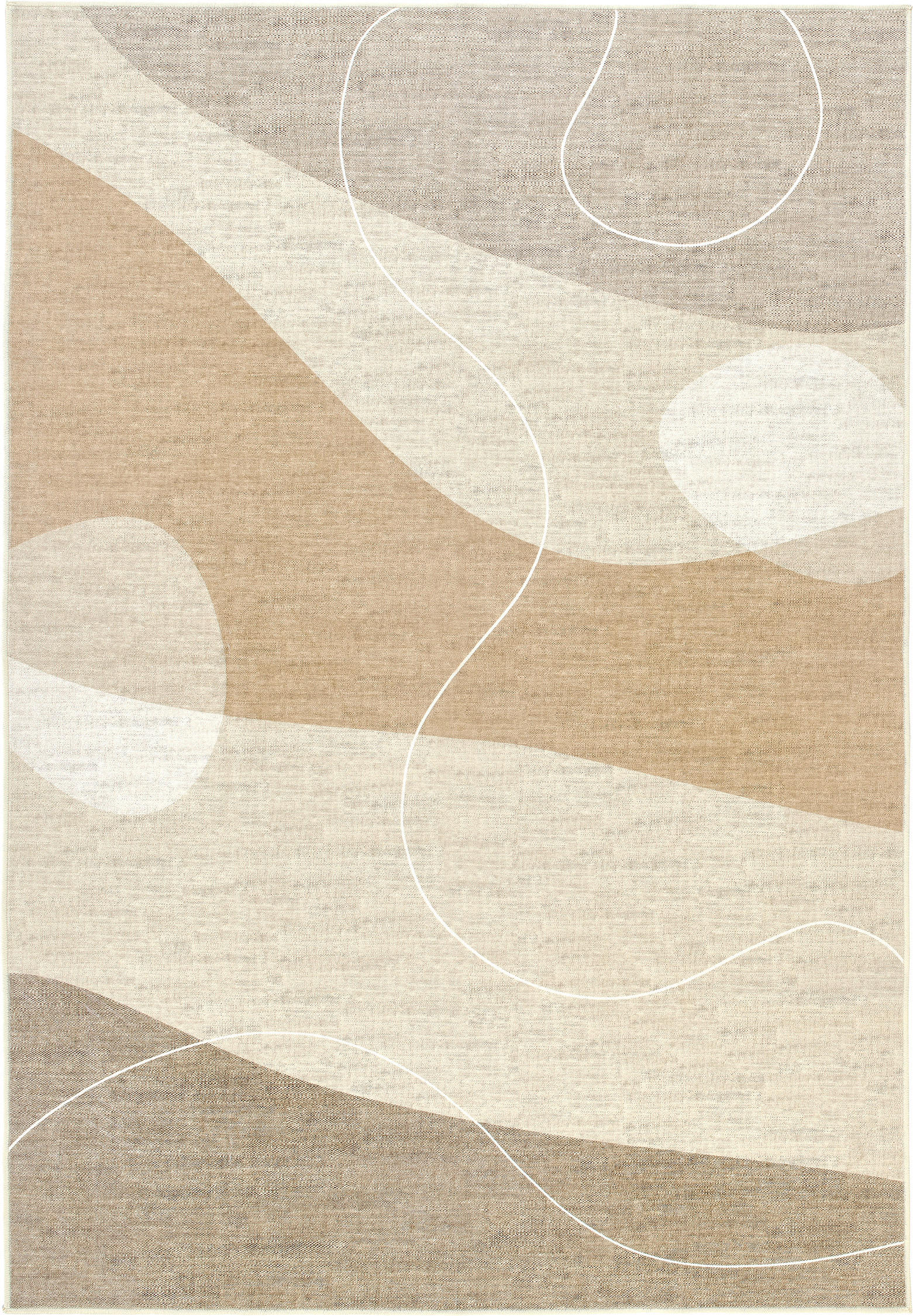 VINTAGE-TEPPICH 160/230 cm CORTEA DUNIS, waschbar Creme, Pinienfarben, Honigeiche rechteckig  - Honigeiche/Creme, Design, Kunststoff/Textil (160/230cm) - Lindorug