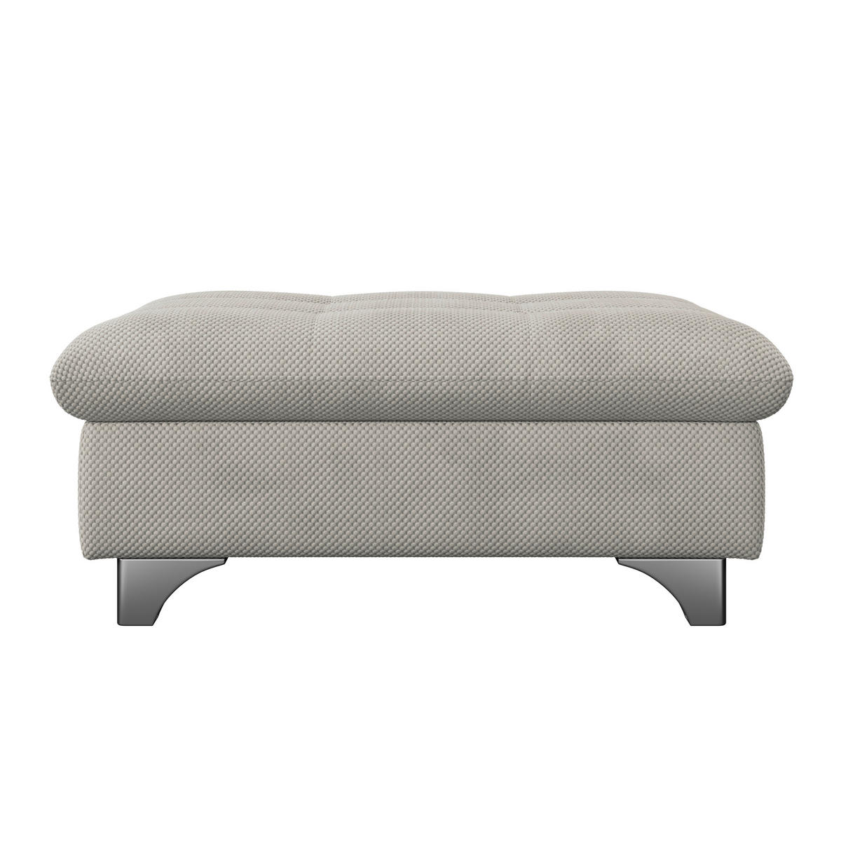 HOCKER Chenille Taupe  - Taupe/Chromfarben, KONVENTIONELL, Textil/Metall (108/46/108cm) - Livetastic