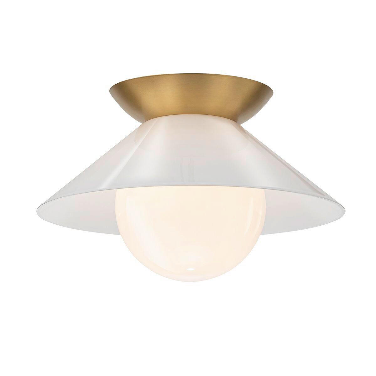 DECKENLEUCHTE Saucer 22,9/36,6 cm   - Messingfarben, KONVENTIONELL, Glas/Metall (22,9/36,6cm) - Elstead Lighting