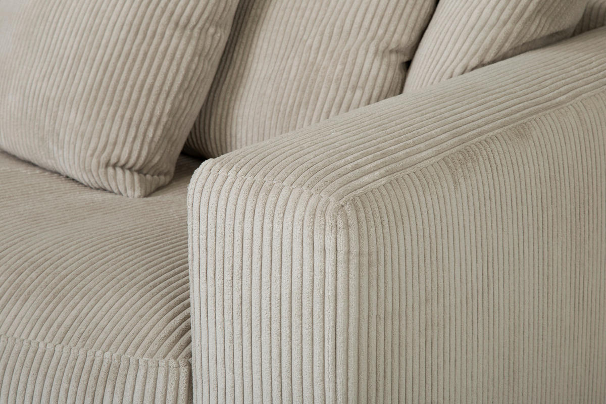 2,5-SITS SOFFA i manchester beige  - beige/svart, Klassisk, trä/textil (198/83/126cm) - Pure Home Comfort
