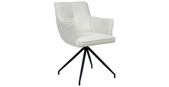 ARMLEHNSTUHL in Eisen Cord - Beige/Schwarz, Design, Textil/Metall (58/84/62,5cm) - Novel