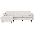 ECKSOFA in Cord Creme  - Eichefarben/Creme, MODERN, Holz/Textil (178/261cm) - Carryhome