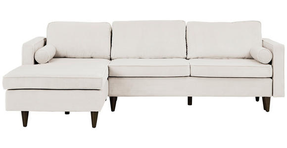 ECKSOFA in Cord Creme  - Eichefarben/Creme, MODERN, Holz/Textil (178/261cm) - Carryhome