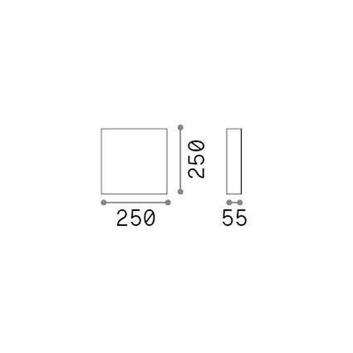 LED-DECKENLEUCHTE 25/5,5/25 cm   - Weiß, KONVENTIONELL, Kunststoff (25/5,5/25cm) - Ideal Lux