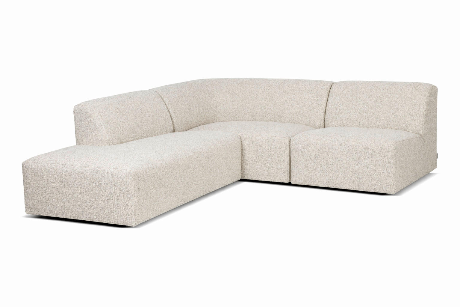 ECKSOFA Hector in Creme  214/232 cm  - Creme/Schwarz, Design, Textil (214/232cm) - Livetastic