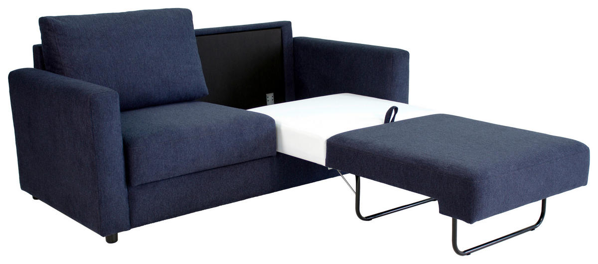 KANAPÉÁGY textil sötétkék  - sötétkék/fekete, Konventionell, textil (178/85/90cm) - Xora