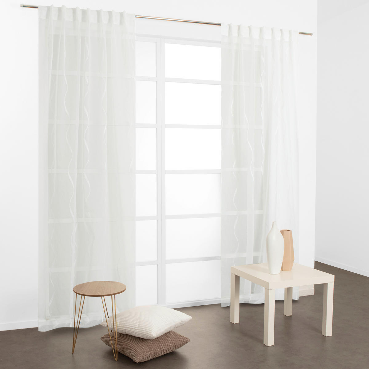 FERTIGVORHANG  transparent   140/280 cm  - Weiß, Basics, Textil (140/280cm)