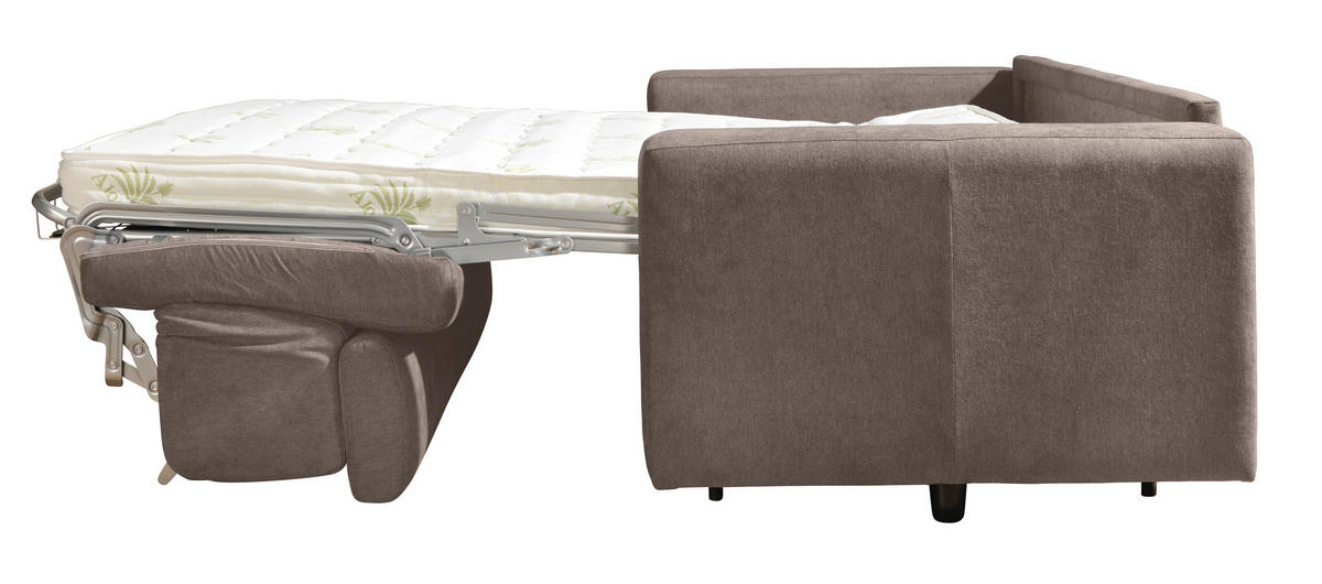 ROZKLÁDACÍ POHOVKA S MATRACÍ, textil, hnědá - černá/hnědá, Konvenční, textil/plast (206/83-100/100cm) - Novel