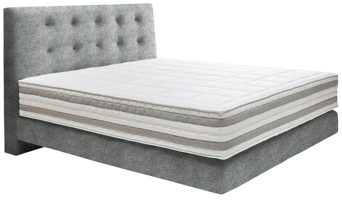BOXSPRINGBETT 160/200 cm  in Grau  - Grau, Konventionell, Holz/Textil (160/200cm) - Dieter Knoll