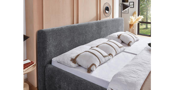 POLSTERBETT Bettkasten, Lattenroste Grau 180/200 cm  - Birkefarben/Buchefarben, Design, Holz/Textil (180/200cm) - Xora