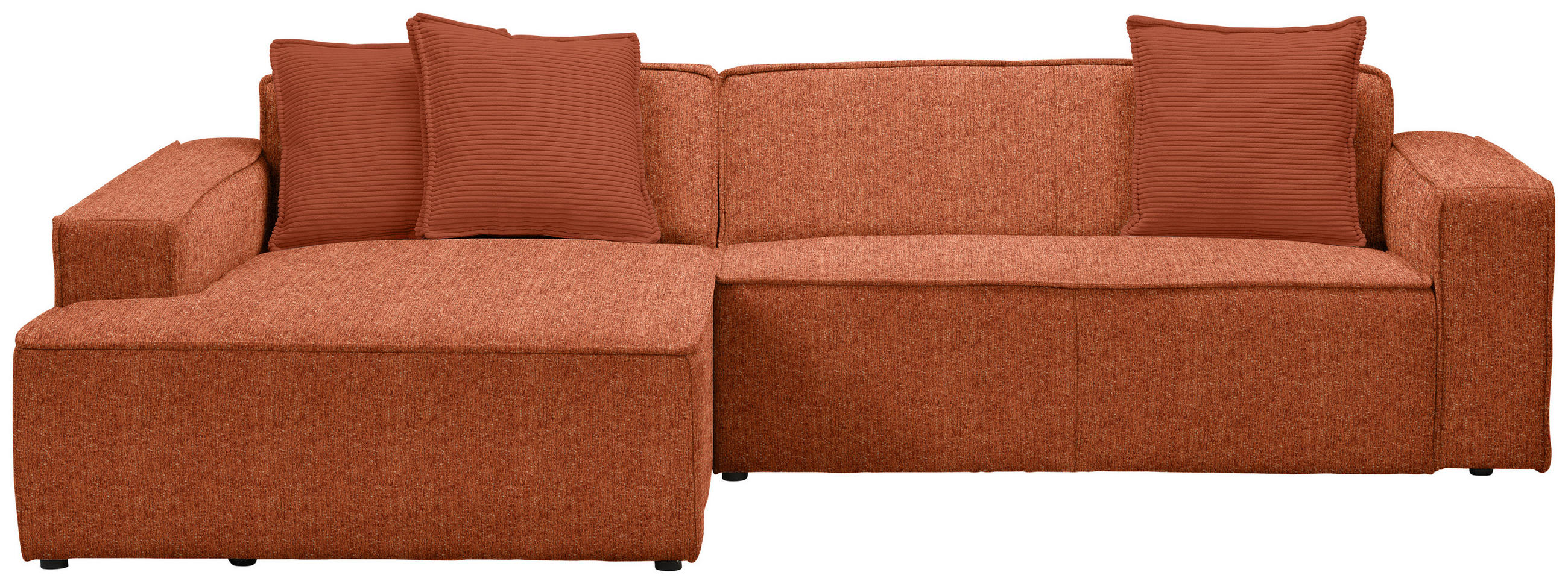 ECKSOFA Rostfarben Chenille  - Rostfarben/Schwarz, KONVENTIONELL, Kunststoff/Textil (188/280cm) - Carryhome