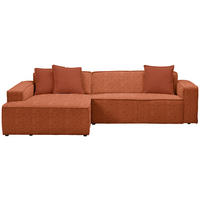 ECKSOFA in Chenille Rostfarben  - Rostfarben/Schwarz, Konventionell, Kunststoff/Textil (188/280cm) - Carryhome