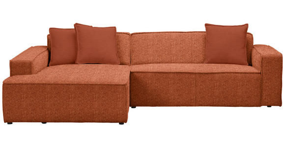 ECKSOFA in Chenille Rostfarben  - Rostfarben/Schwarz, KONVENTIONELL, Kunststoff/Textil (188/280cm) - Carryhome