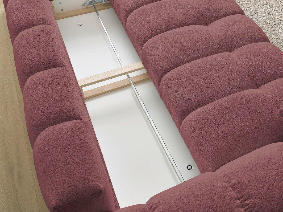 SCHLAFSOFA EVEREST  mit Armteil links, Armteil rechts Flachgewebe Rot  - Rot/Schwarz, MODERN, Kunststoff/Textil (278/115/90cm) - Livetastic