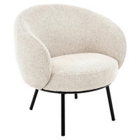 DESIGNSESSEL 78/79/74 cm  in Webstoff Schwarz, Hellgrau  - Hellgrau/Schwarz, Design, Textil/Metall (78/79/74cm) - Lomoco