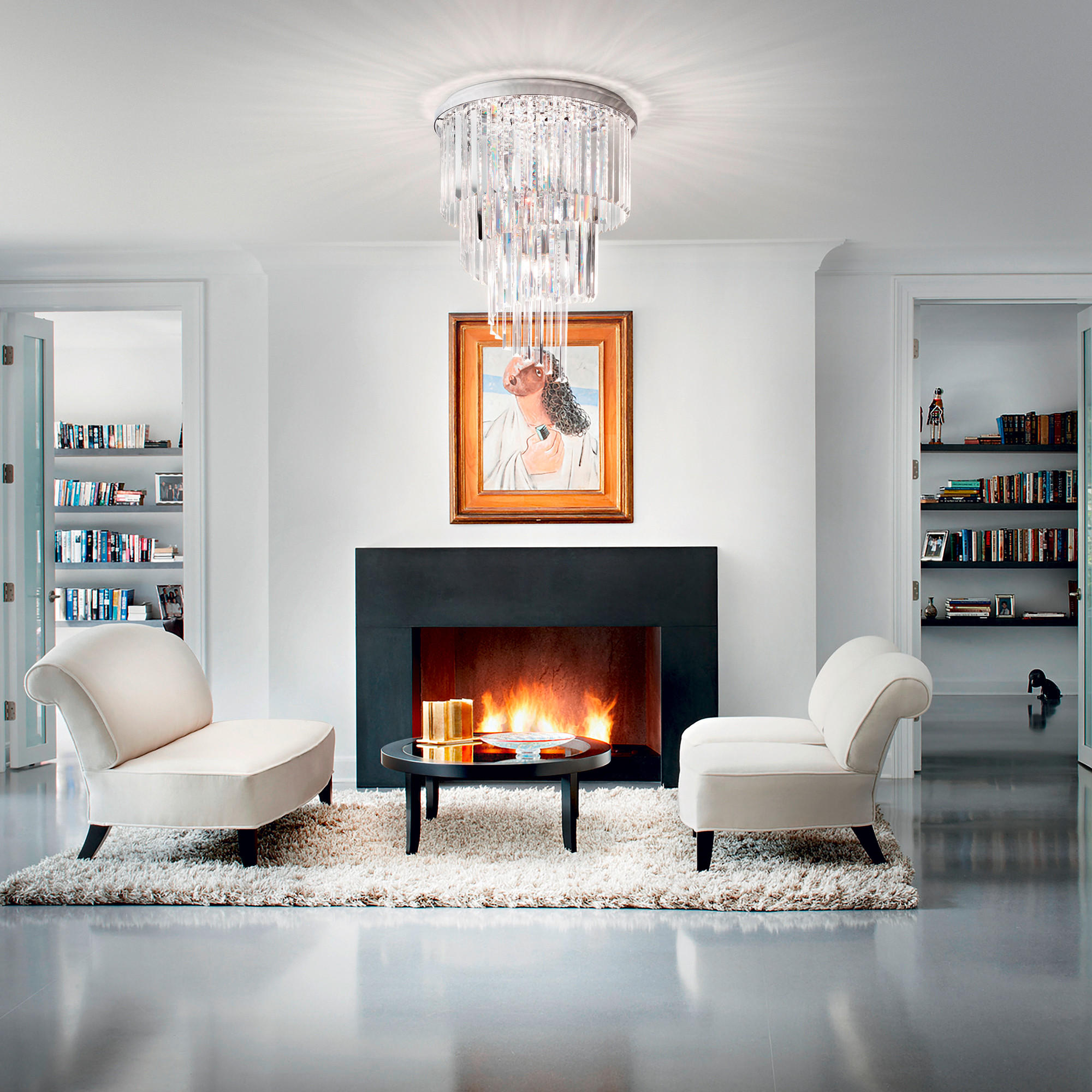 DECKENLEUCHTE Carlton 50/69 cm   - Transparent/Goldfarben, KONVENTIONELL, Glas/Metall (50/69cm) - Ideal Lux