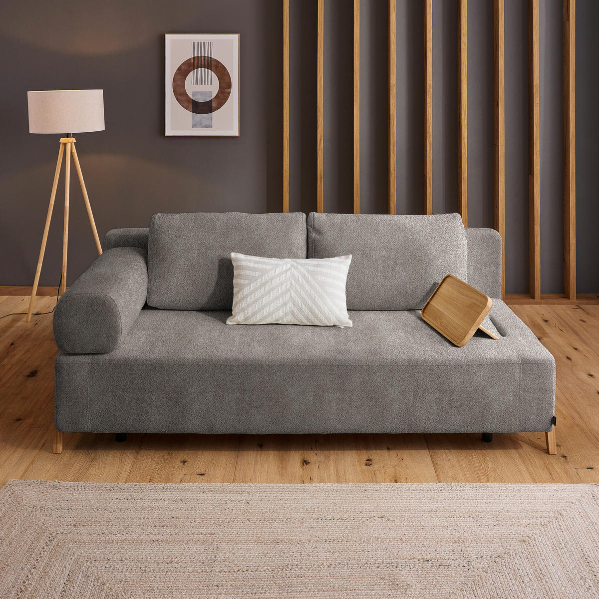 SCHLAFSOFA in Holz, Textil Greige  - Greige/Naturfarben, Design, Holz/Textil (211/88/102cm) - Niels Andersson
