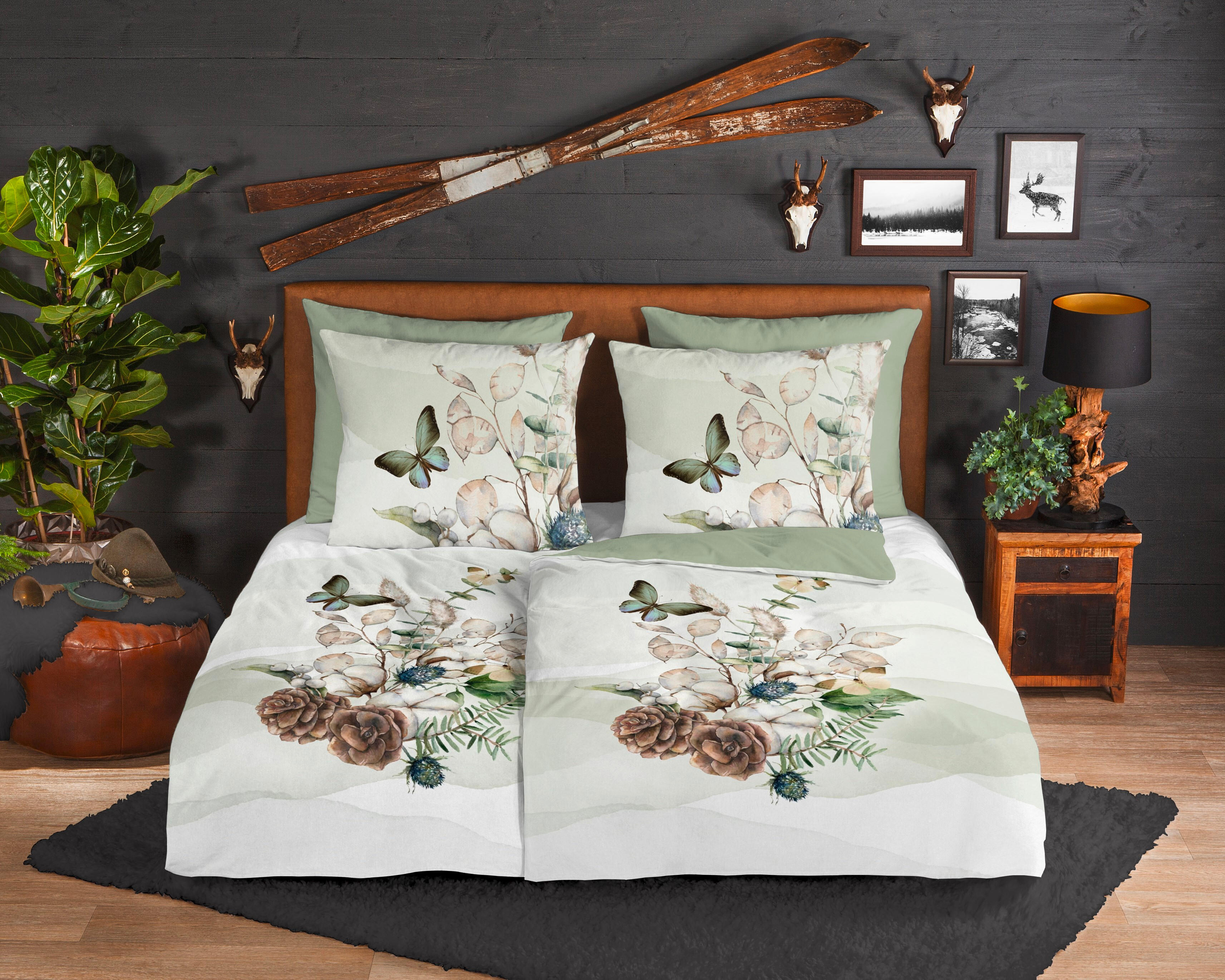 WENDEBETTWÄSCHE Marjan Biber 155/220 cm  - Grün, Design, Textil (155/220cm)