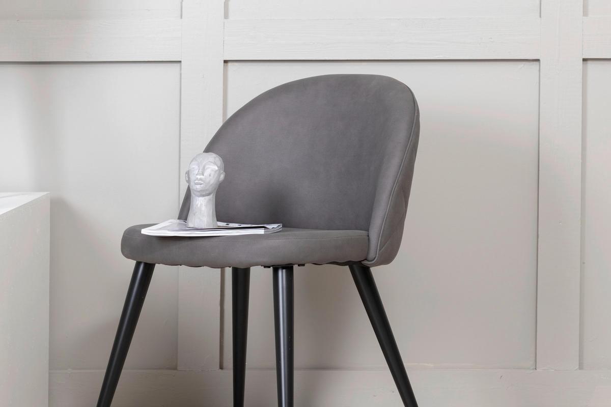 STUHL-SET  in Stahl Metall, Kunststoff  - Dunkelgrau/Beige, Design, Kunststoff/Textil (50/76,5/57cm) - Livetastic