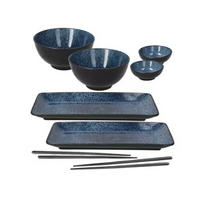 SUSHI ÉTKÉSZLET  - fekete/kék, Basics, kerámia (1,575kg) - Tognana