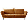SOFA in Velours Rostfarben  - Rostfarben/Schwarz, Design, Textil/Metall (225/86/95cm) - MID.YOU