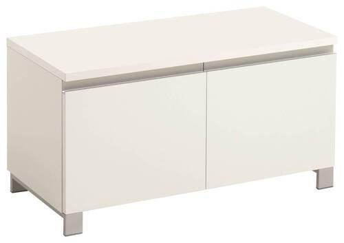 BANC DE GARDE-ROBE 84/45/40 cm  - Weiss/Silberfarben, Design, Holzwerkstoff/Metall (84/45/40cm)