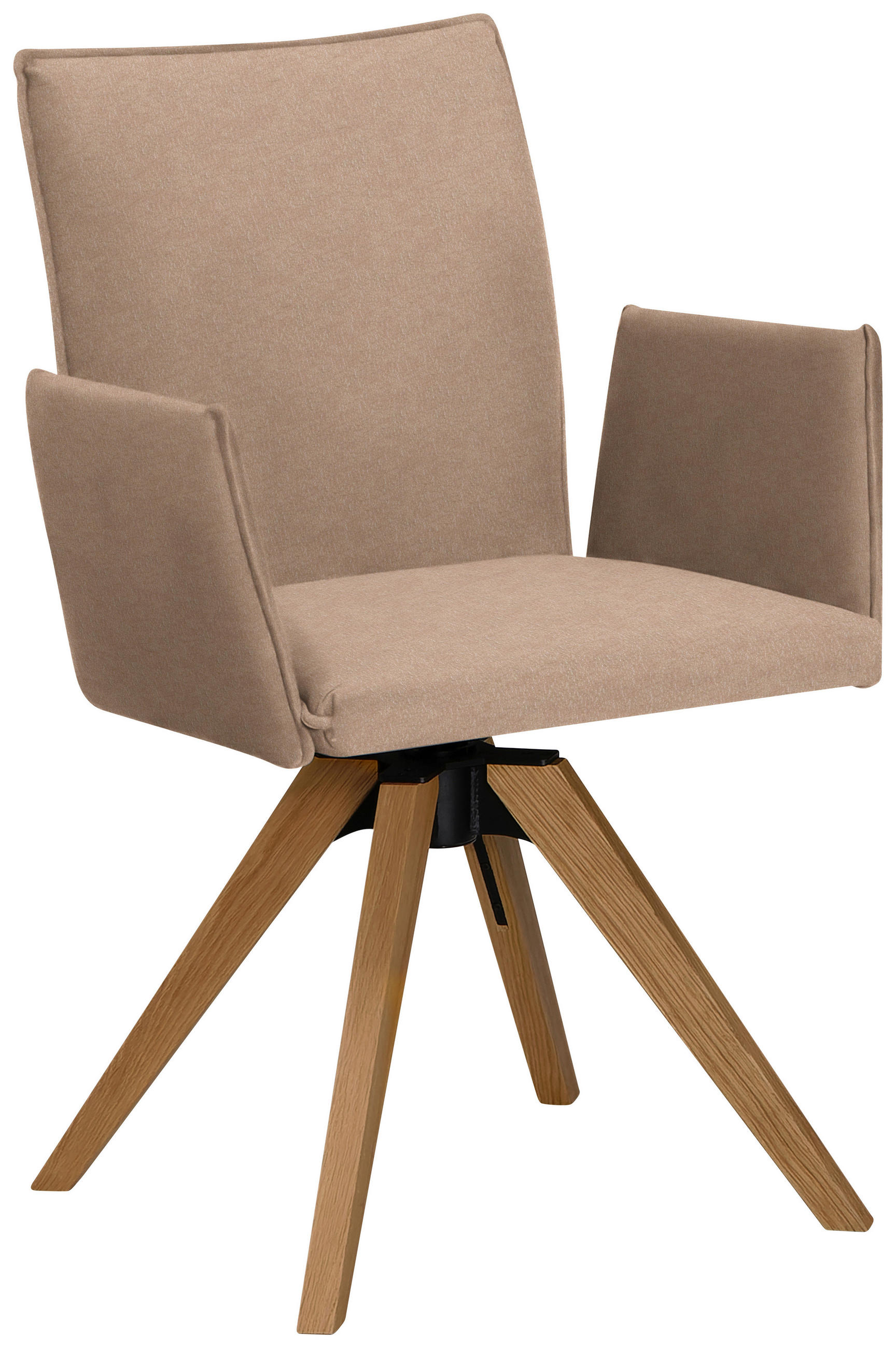 ARMLEHNSTUHL in Holz, Textil Eichefarben, Beige  - Eichefarben/Beige, KONVENTIONELL, Holz/Textil (64/91/61cm) - Moderano