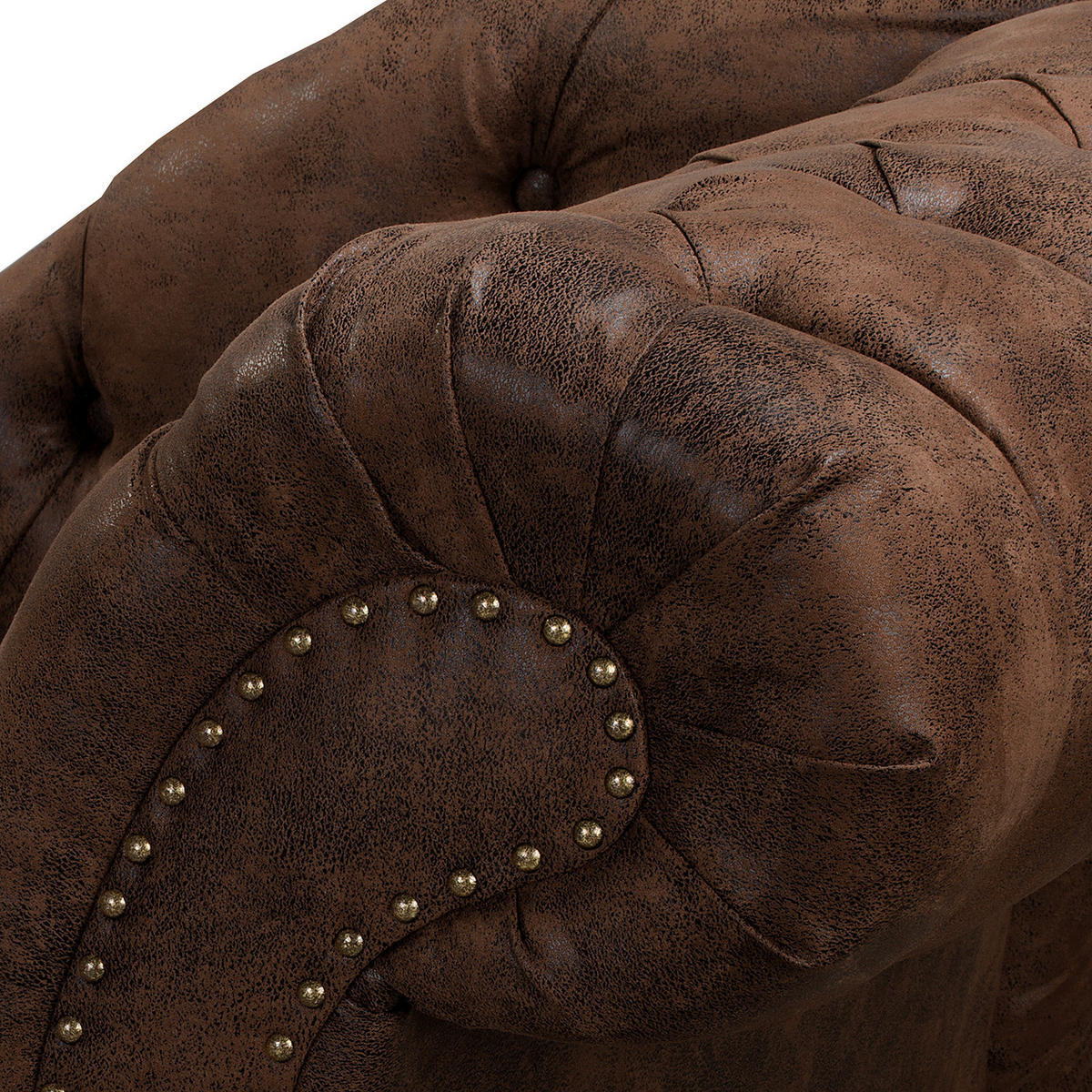 RÉCAMIERE Lederlook Dunkelbraun  - Dunkelbraun/Braun, Design, Holz/Textil (185/93/75cm) - Livetastic