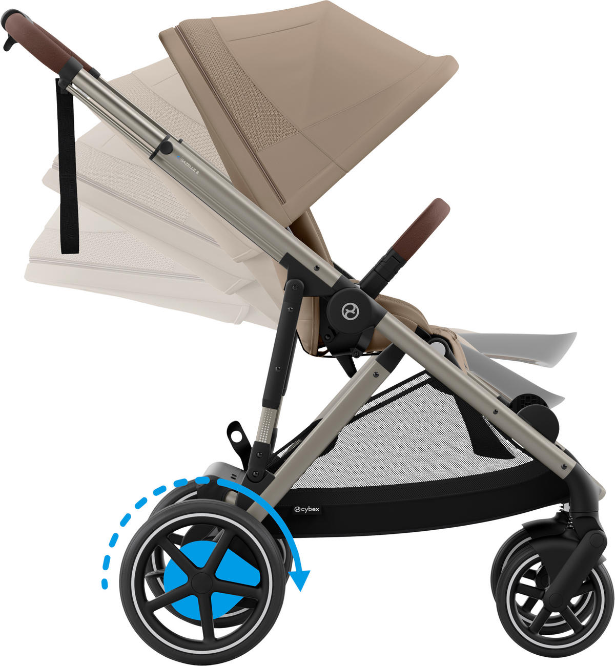 KINDERWAGEN  EGAZELLE S  Almond Beige  - Taupe, Basics, Kunststoff/Metall (94.5/66/100cm) - cybex GOLD