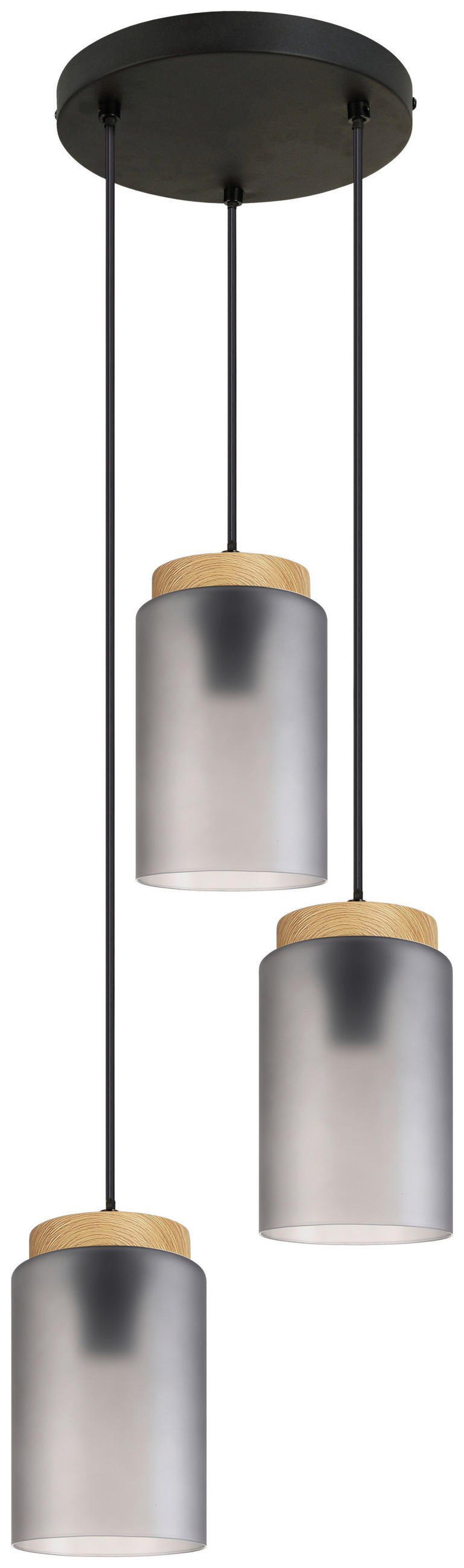 HÄNGELEUCHTE 29/120 cm    - Schwarz/Grau, Trend, Glas/Metall (29/120cm) - Novel