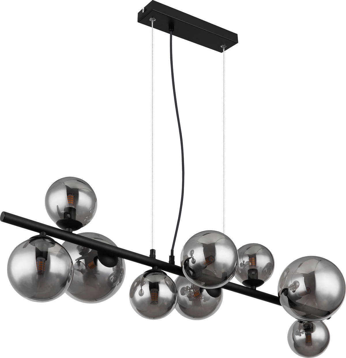 LED-HÄNGELEUCHTE 87/34,5/120 cm  - Schwarz, Design, Glas/Metall (87/34,5/120cm) - Dieter Knoll