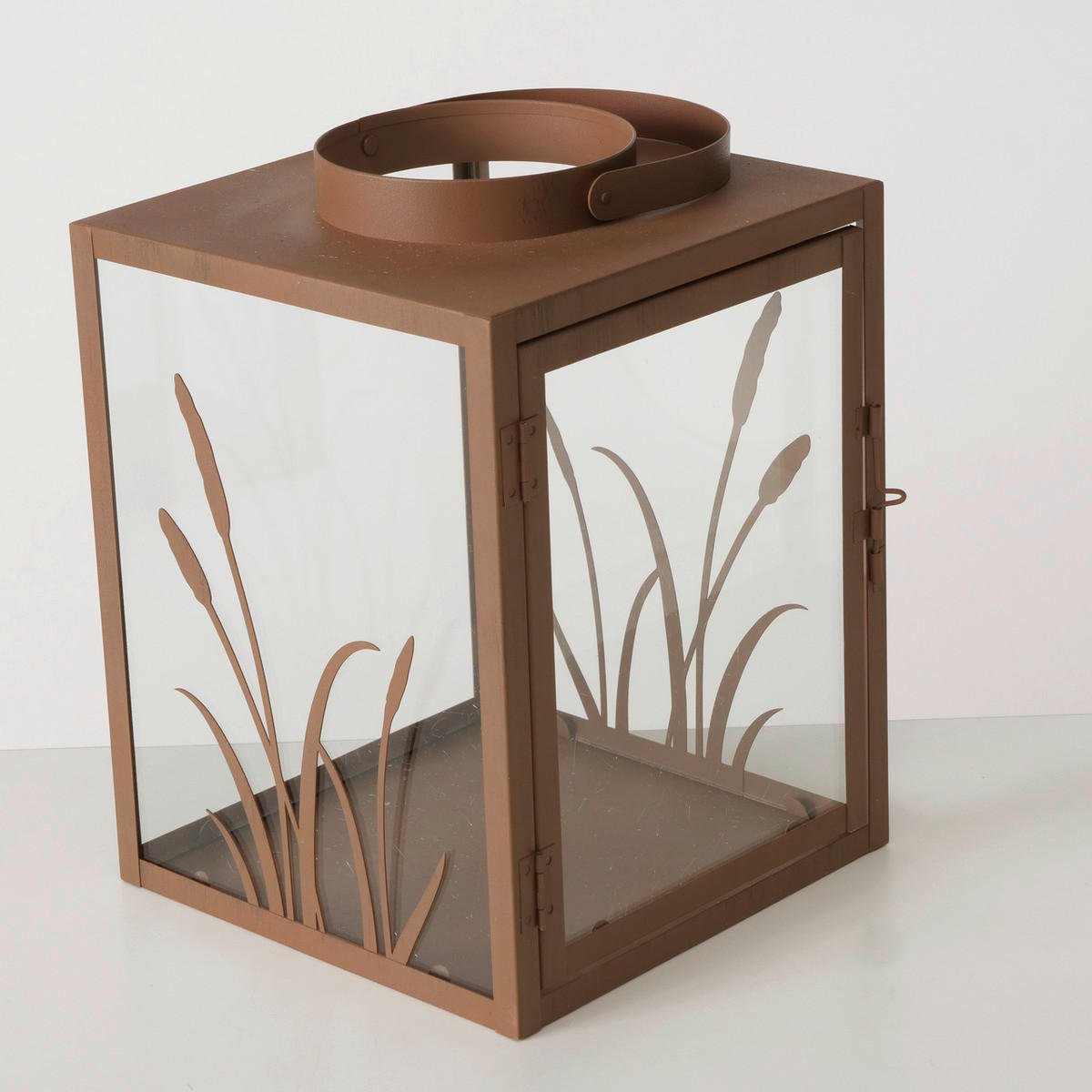 LATERNE - Braun, Basics, Glas/Metall (18/18/25cm)