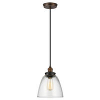 SVJETILJKA VISEĆA  22.8/31.3 cm      Baskin  - boje mjeda/boje cinka, Konvencionalno, staklo/metal (22.8/31.3cm) - Elstead Lighting