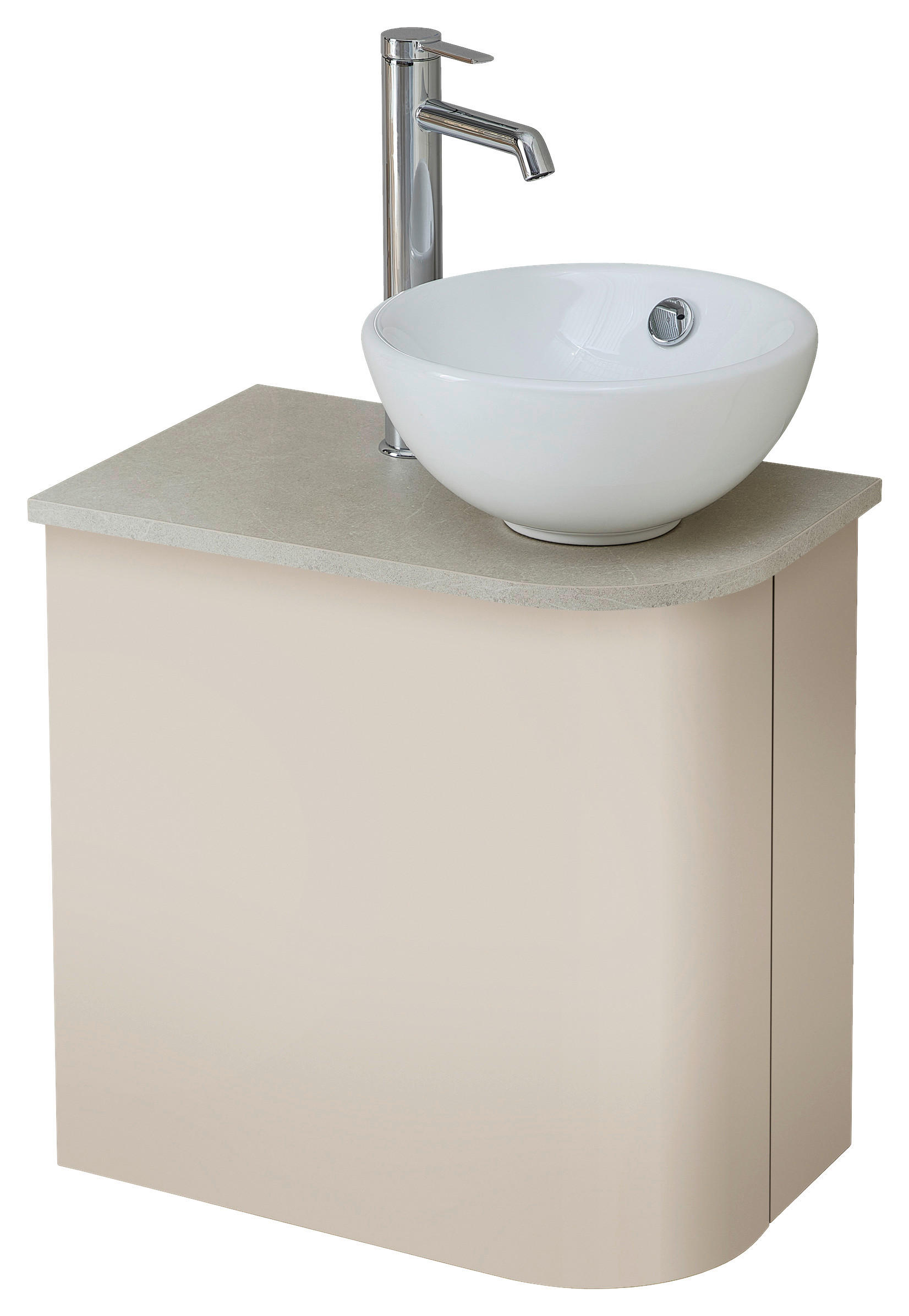 WASCHTISCHKOMBI 50,3 cm  - Kaschmir/Weiß, Natur, Keramik/Holzwerkstoff (50,3cm) - Sadena