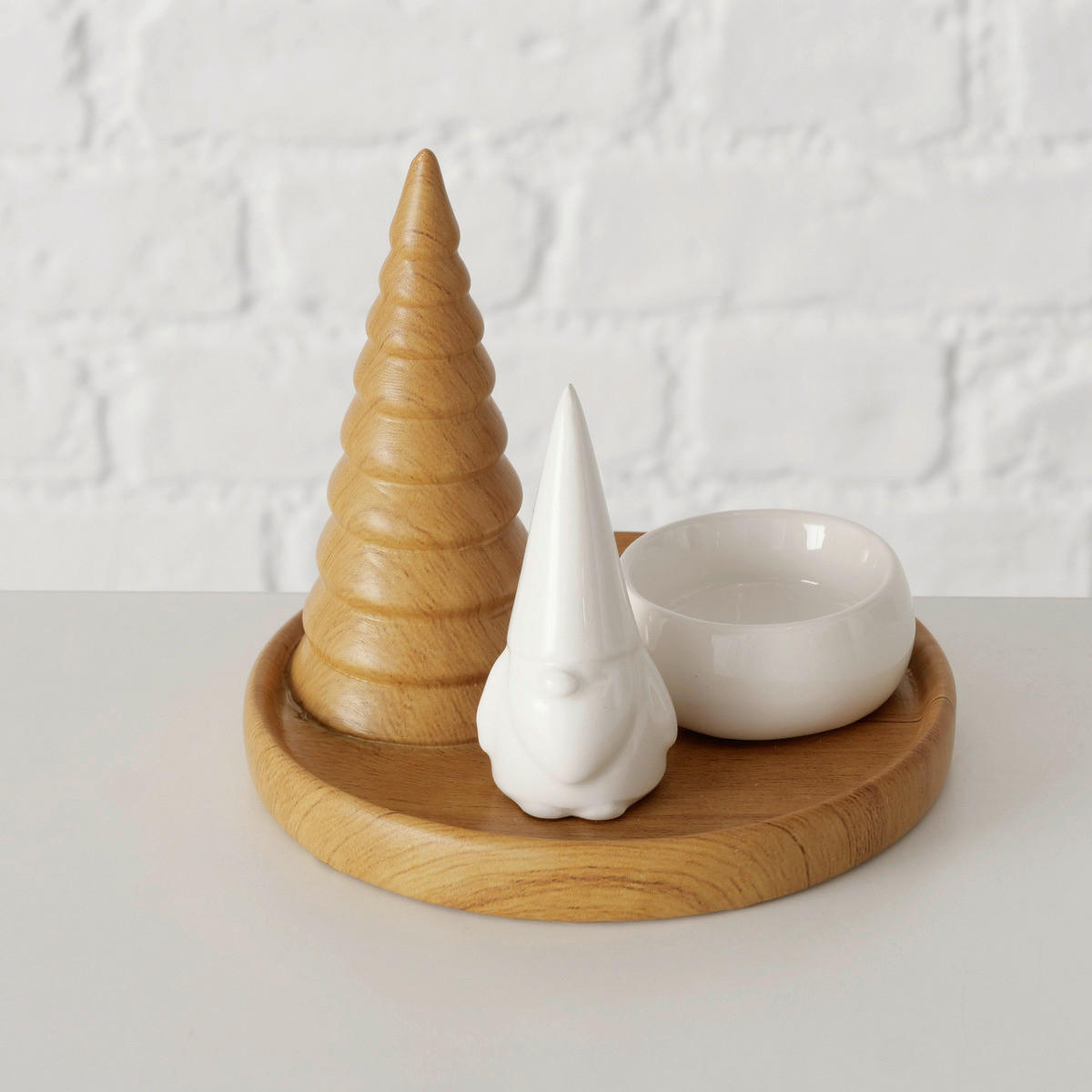 TEELICHTHALTER - Weiss/Naturfarben, Basics, Keramik (13/12cm)